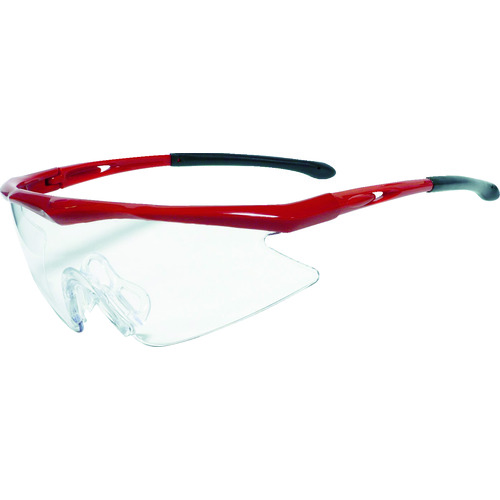 【TRUSCO】ＴＲＵＳＣＯ　一眼型安全メガネ　フレームレッド　レンズクリア